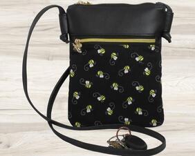 Bumble Bee crossbody bag with 3 pockets. Great gift for Mothers day!