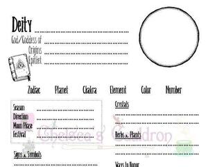 Deity Grimoire Page