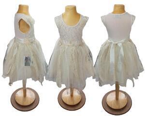 Flower girl dress in woodland and forest colors and white shabby tattered unique bridesmaids dress.