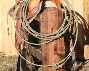 red mahogany saddle stand