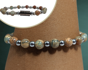 Bendi's Magnetic bracelet with aqua terra jasper