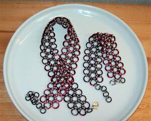 Chainmaille Choker or Bracelet, Japanese 12 in 1, Reversible