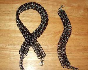 Chainmaille choker or bracelet, Japanese Lace