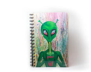 cute alien drinking passion tea lemonade notebook journal