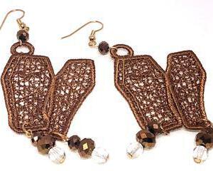 Handmade Halloween Coffin Dangle Earrings