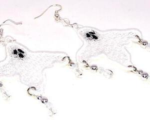 Handmade Halloween Ghost Dangle Earrings
