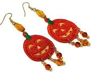 Handmade Halloween Pumpkin 2 Dangle Earrings