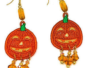 ​Handmade Halloween Pumpkin Dangle Earrings​