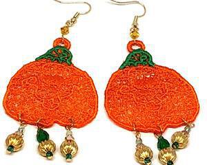 Handmade Halloween Smiling Pumpkin Dangle Earrings