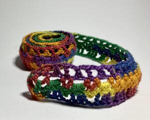 ranbow crochet tape lace rolled