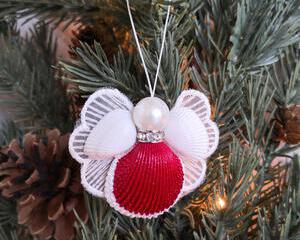 Red Christmas Angel Ornament