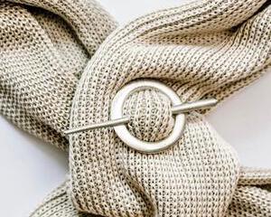 American Handmade Pewter Scarf Ring and Pin for Wool Thick Fabric
