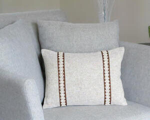 One of a kind oblong throw pillow