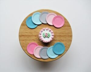 Dollhouse miniature paper plates, dreamy colors, set of 10