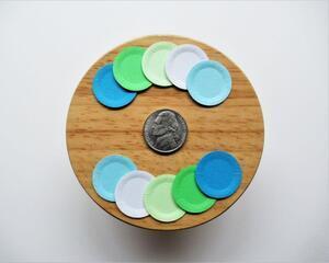 Dollhouse miniature paper plates, minty fresh colors, set of 10