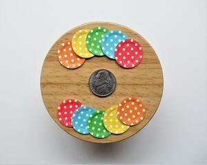 Dollhouse miniature paper plates, polka dots, set of 10