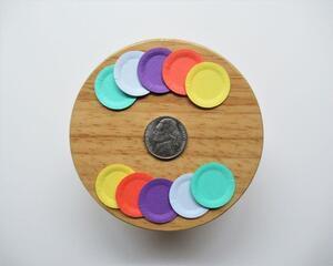 Dollhouse miniature paper plates, sugar candy colors, set of 10
