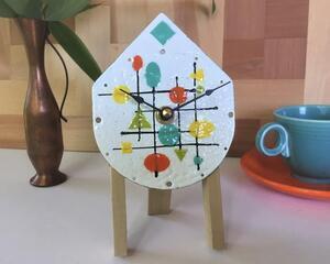 retro battery clock copper enamel new mid century modern style handmade 4 inch x 5 inch