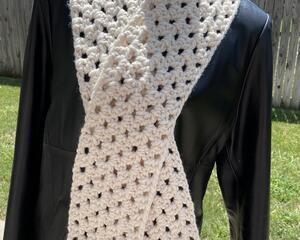 ivory scarf with gold flecks