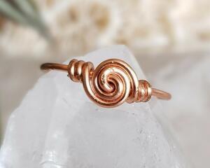 Copper Rose Swirl Ring