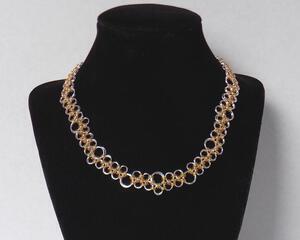 Handmade silver and gold plated Japanese Lace chainmaille choker 16 inches long by RainbowMaille