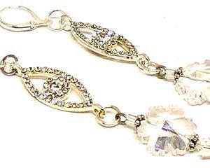 Handmade Crystal Snowflake Rhinestone Connector Earrings