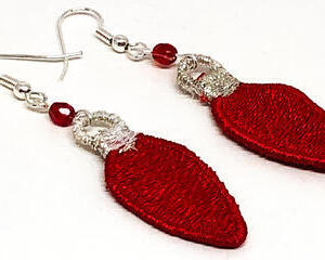 Handmade Red Christmas Bulb Earrings