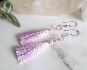 Amethyst Sterling Silver Tassel Earrings