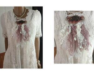 Dusky pink cream fabric wedding pin brooch