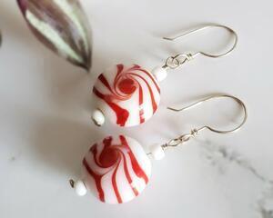 Peppermint Candy Sterling Silver Earrings