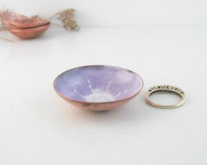Mini 1-3/4 inch Enameled Copper Art Nouveau Bowl for a Treasure or Keepsake