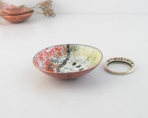 Mini 1-3/4 inch Enameled Copper Art Nouveau Bowl for a Treasure or Keepsake