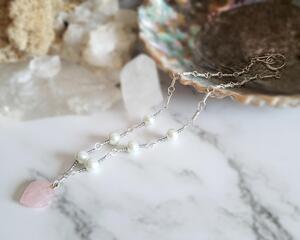 Rose Quartz Sterling Silver Necklace