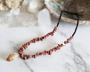 Goldstone Amethyst Beaded Necklace