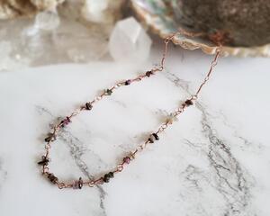 Rainbow Tourmaline Copper Necklace