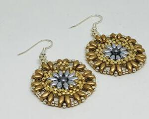 Gold Silver Medallion Earrings