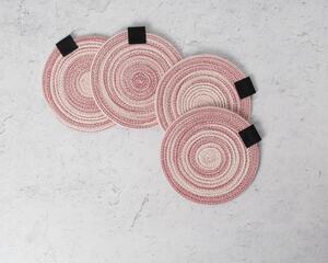 Set of 4 cotton rope coasters handmade by me. They measure approx. 5" in diameter. They feature a cute vegan leather tag. 

This listing is for the special edition color Magic Pink pictured.