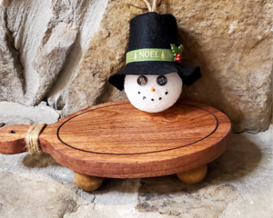 Snowman Head Ornaments with green ribbon