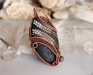 Paved Lava Rock Copper Pendant