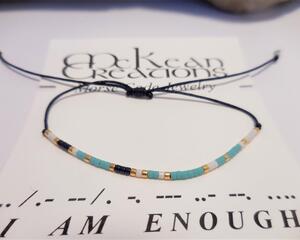 I Am Enough Morse Code Bracelet