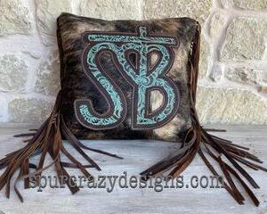Caracol Turquoise/Brindle Cowhide