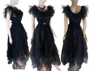 Black Wednesday Addams dance dress. Gothic wedding dress.