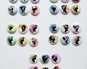 Refrigerator Magnets, Lady Silhouette Hats