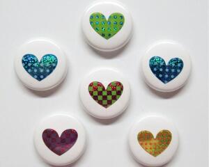 Refrigerator Magnets, Glitter Hearts