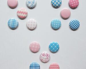 Refrigerator Magnets, Pink and Blue