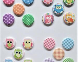 Refrigerator Magnets, Polka Dots, Owls, or Gingham