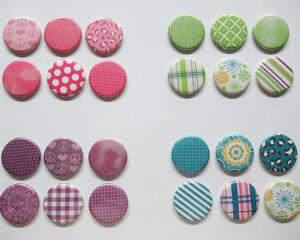 Refrigerator Magnets, Pink, Green, Purple, or Turquoise