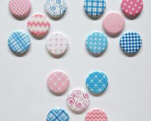 Refrigerator Magnets, Pink and Blue