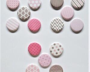 Refrigerator Magnets, Pink and Chocolate