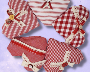 5 heart shaped pillows